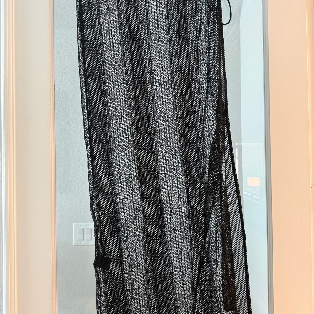 Chic Black Mesh Maxi Skirt